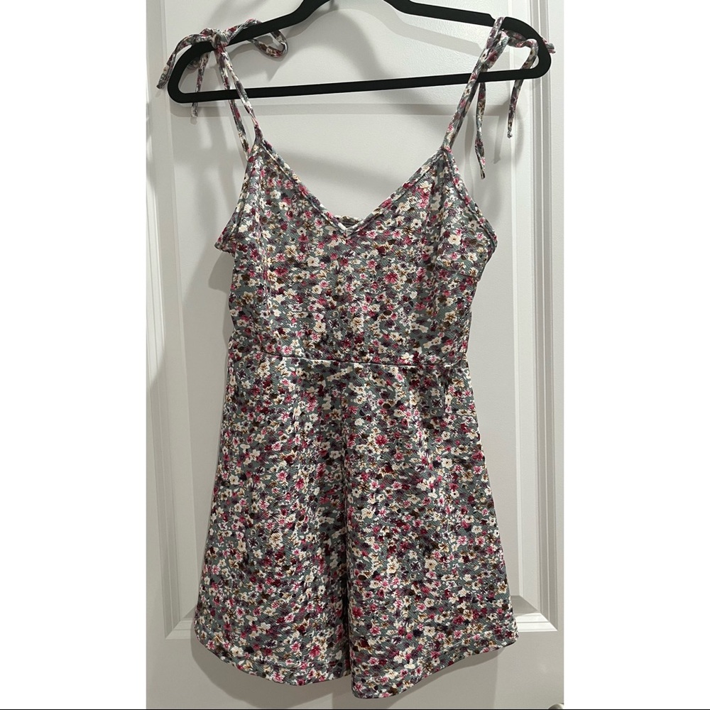 Knot Strap Ditsy Floral Slip Romper